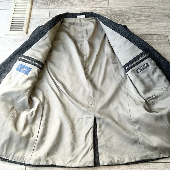 Vintage Wm.H.Leishman Pure Wool Herringbone Tweed Blazer - Picture 8 of 16